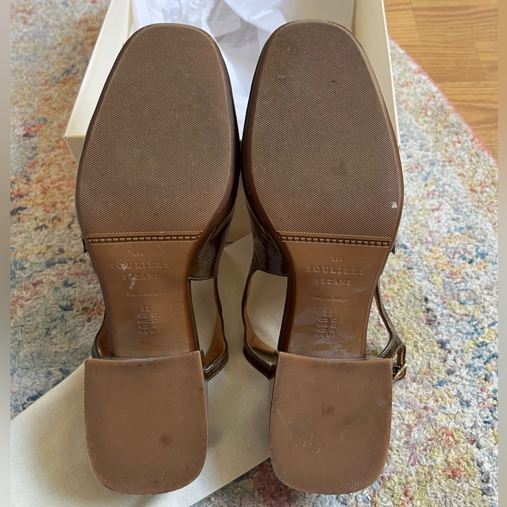 Sezane Paula Babies Patent Khaki - Size 7 - Picture 11 of 14